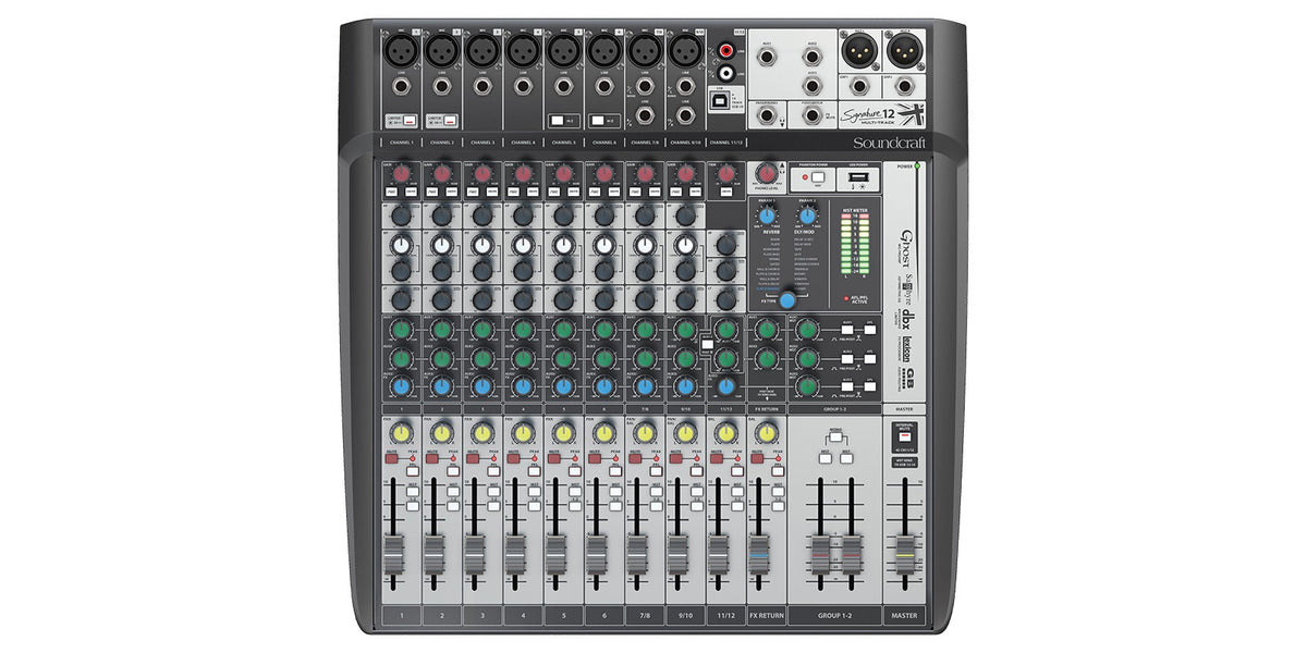 Consola análoga Soundcraft Signature 12MTK de 12 canales con USB multipista
