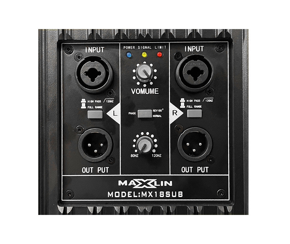 Subwoofer activo Maxlin MX18SUB de 18 pulgadas