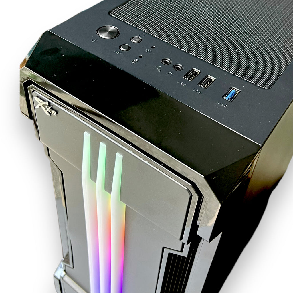 Chasis gamer negro RXE 05 con vidrio templado