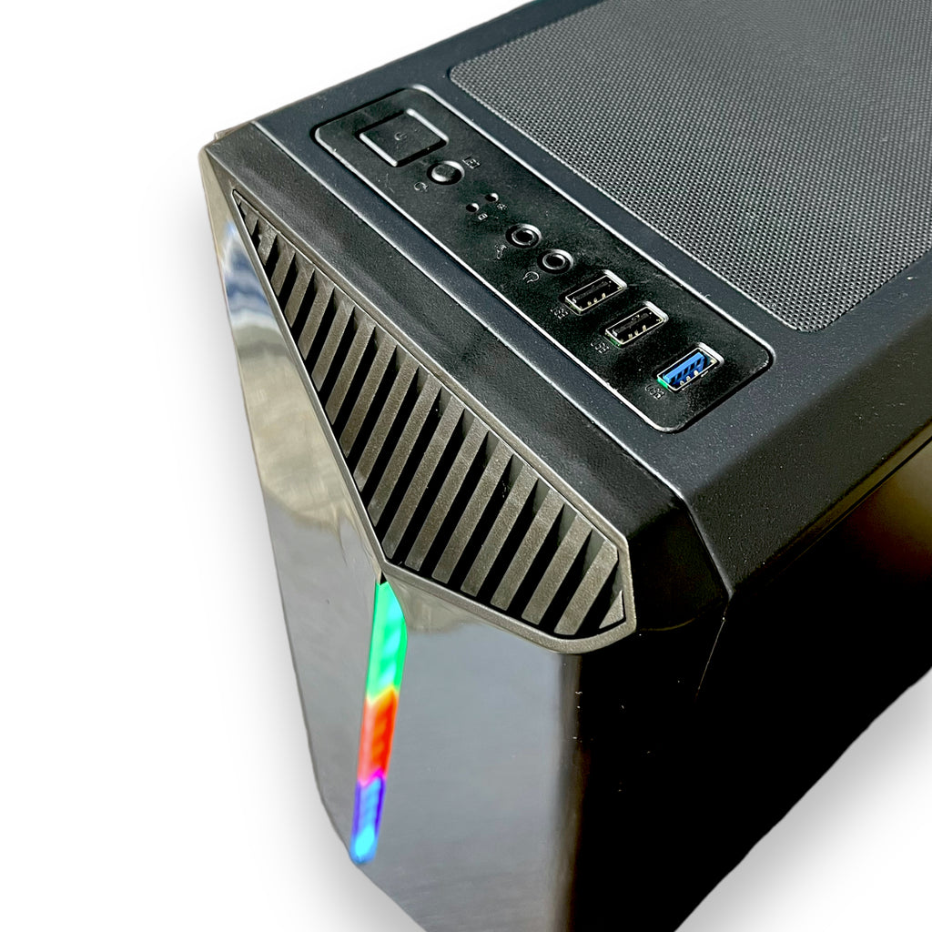 Chasis gamer RXE 03 negro con panel lateral de vidrio