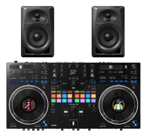 Controlador DJ Pioneer DJ DDJ-REV7 con monitores DM-40D