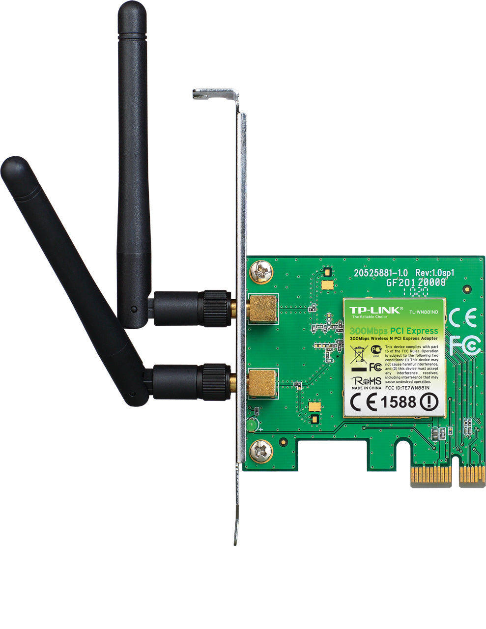 Tarjeta de red WiFi TP-Link TL-WN881ND PCI Express con antenas