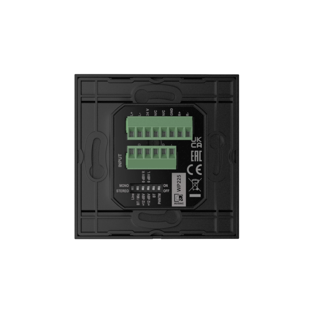 Panel de pared Audac WP225 con Bluetooth y entrada de micrófono