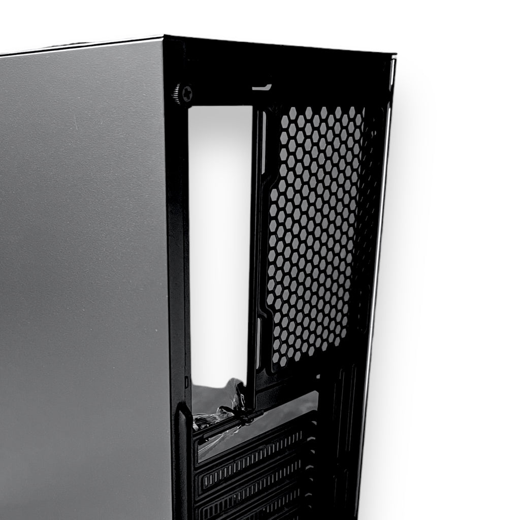 Case gamer RXE 05 FB negro con panel lateral de vidrio templado