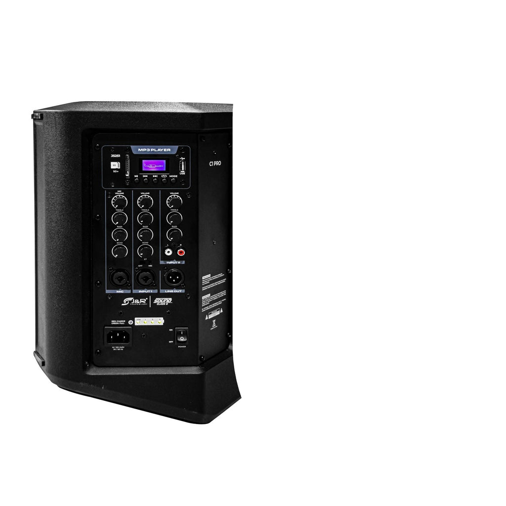 Cabina recargable J&R C1 Pro de 8 pulgadas con micrófonos inalámbricos y morral