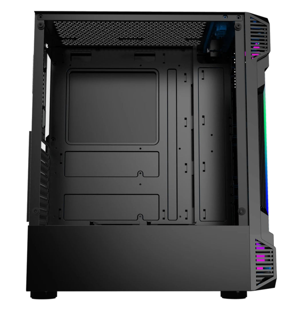 Case gamer RXE 05 FB negro con panel lateral de vidrio templado