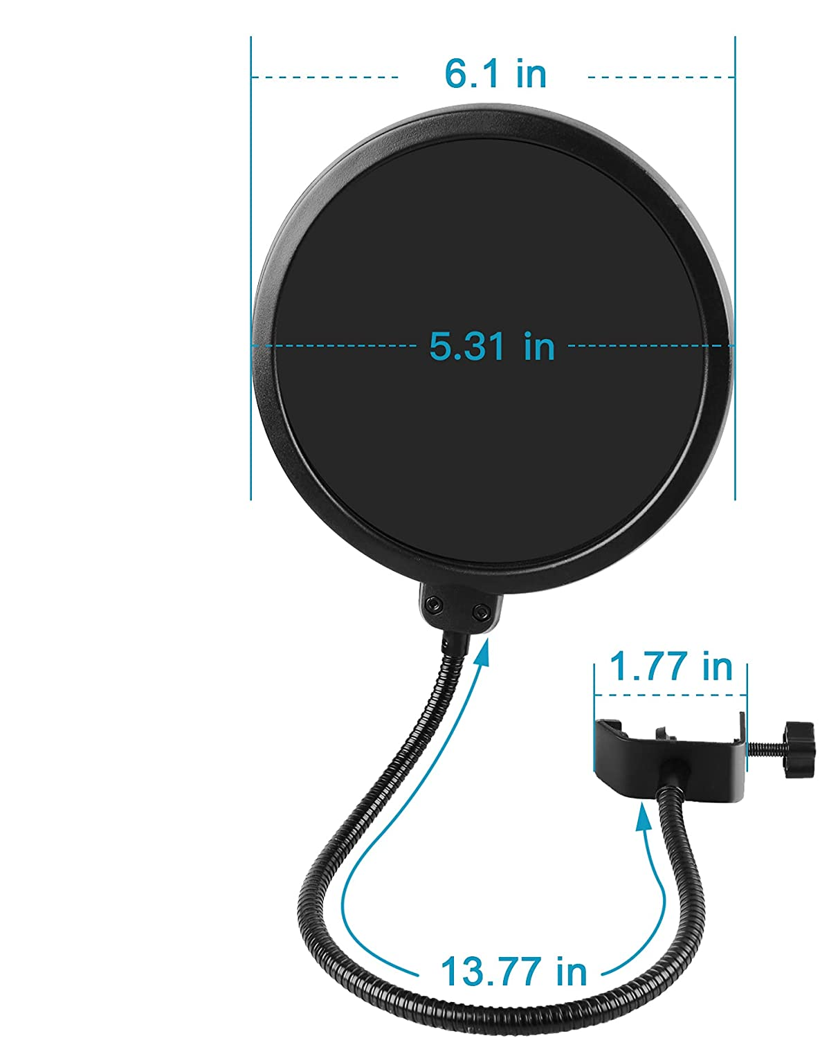 Filtro antipop AudioPro AP2 de 6 pulgadas con cuello de ganso