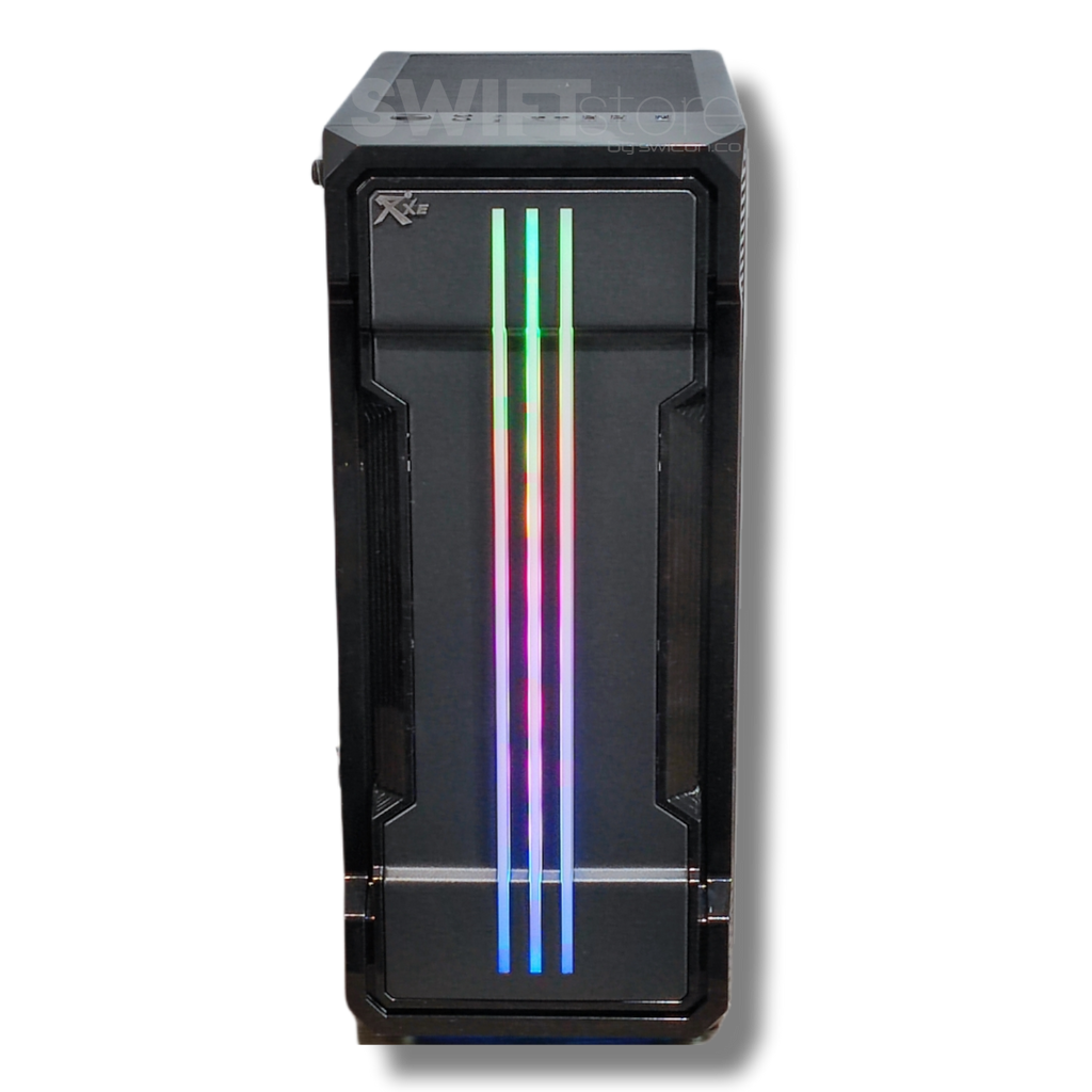 Chasis gamer negro RXE 05 con vidrio templado