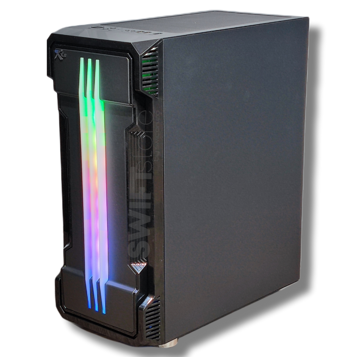 Chasis gamer negro RXE 05 con vidrio templado