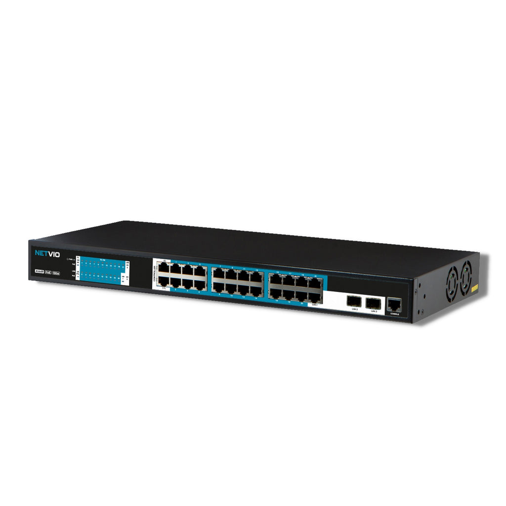 Switch de red AVoIP Netvio IP-SW-24P-10 de 24 puertos con PoE