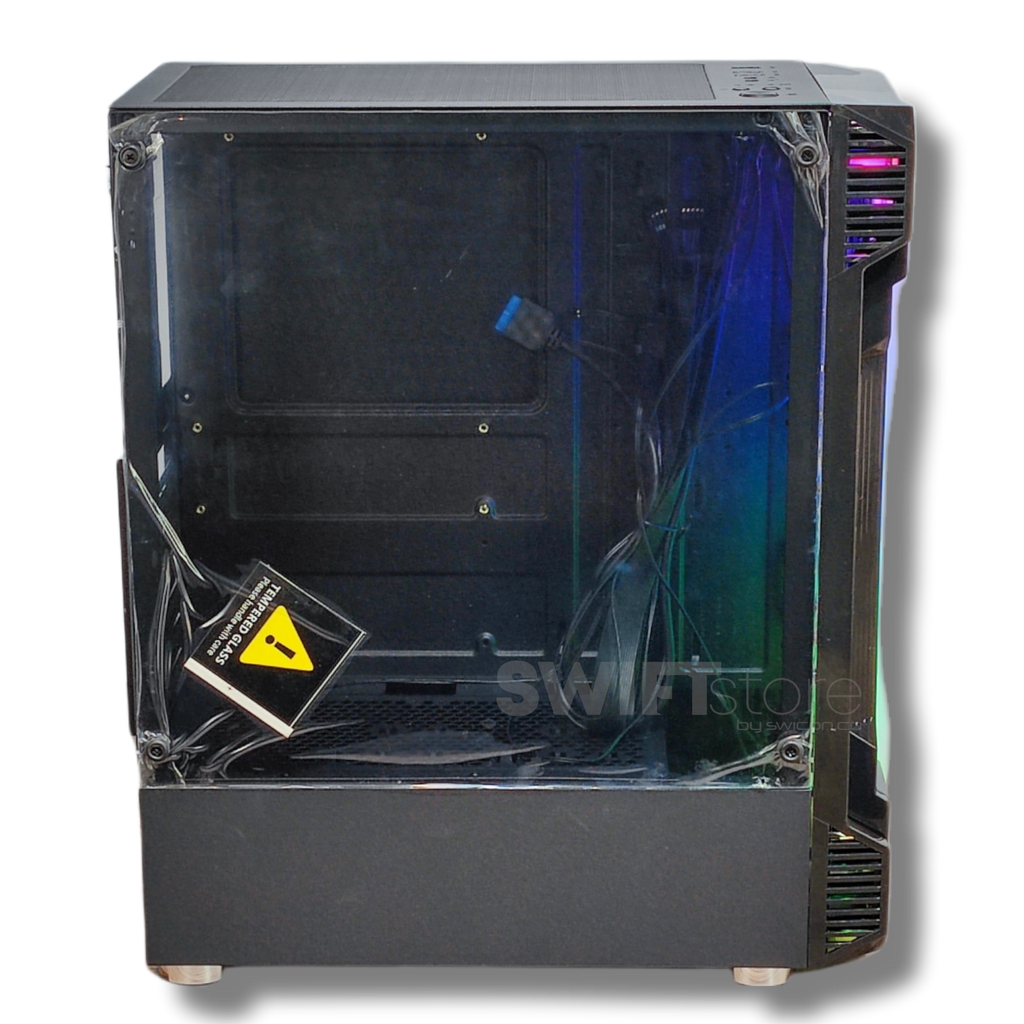 Chasis gamer negro RXE 05 con vidrio templado