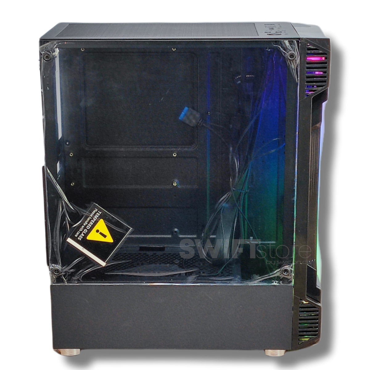 Chasis gamer negro RXE 05 con vidrio templado
