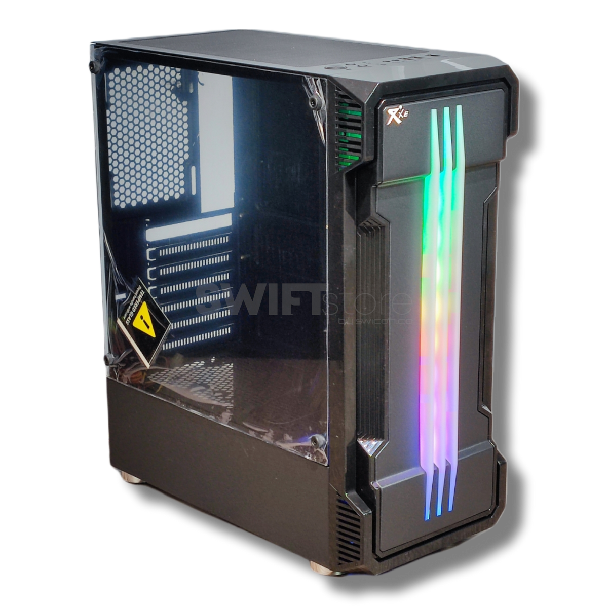Chasis gamer negro RXE 05 con vidrio templado