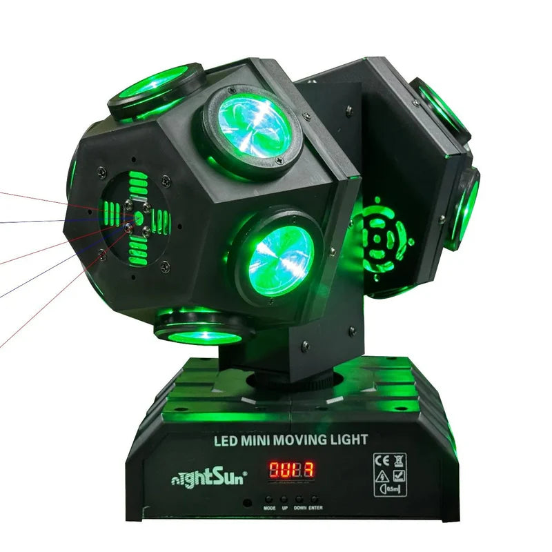 Cabeza móvil Nightsun SPB415 con LED RGBW y láser rojo y verde