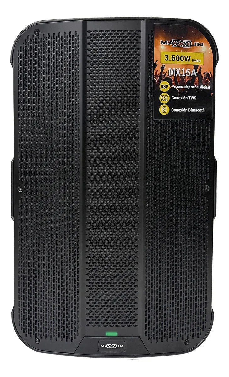 Cabina activa Maxlin MX15A de 15 pulgadas con Bluetooth y DSP
