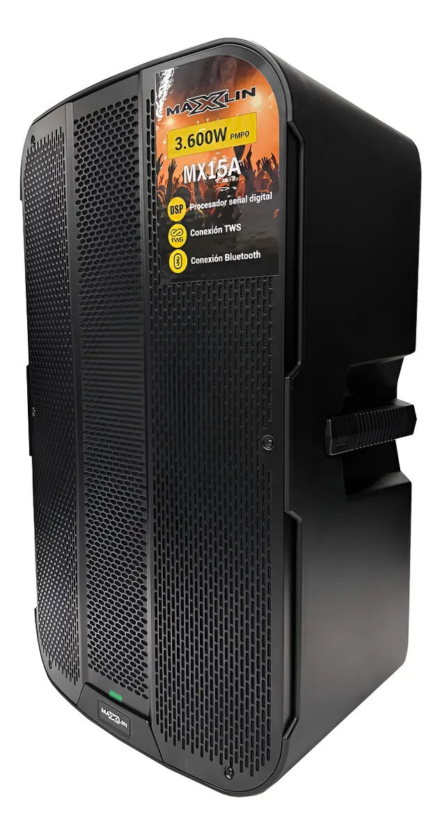 Cabina activa Maxlin MX15A de 15 pulgadas con Bluetooth y DSP