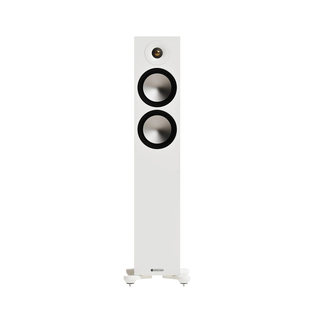 Par de parlantes HiFi de piso Monitor Audio Bronze 300 en acabado Urban Grey