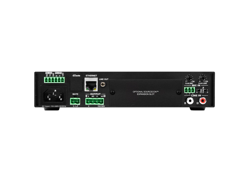 Amplificador compacto Audac MFA216 de 2 x 80 W clase D para instalación