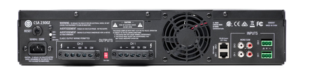 JBL CSA2300 Amplificador de línea 70V/100V 2 canales 300 W