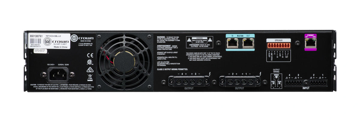 Crown CDi DriveCore 4|300BL Amplificador 4 x 300 W 70/100 V con BLU link