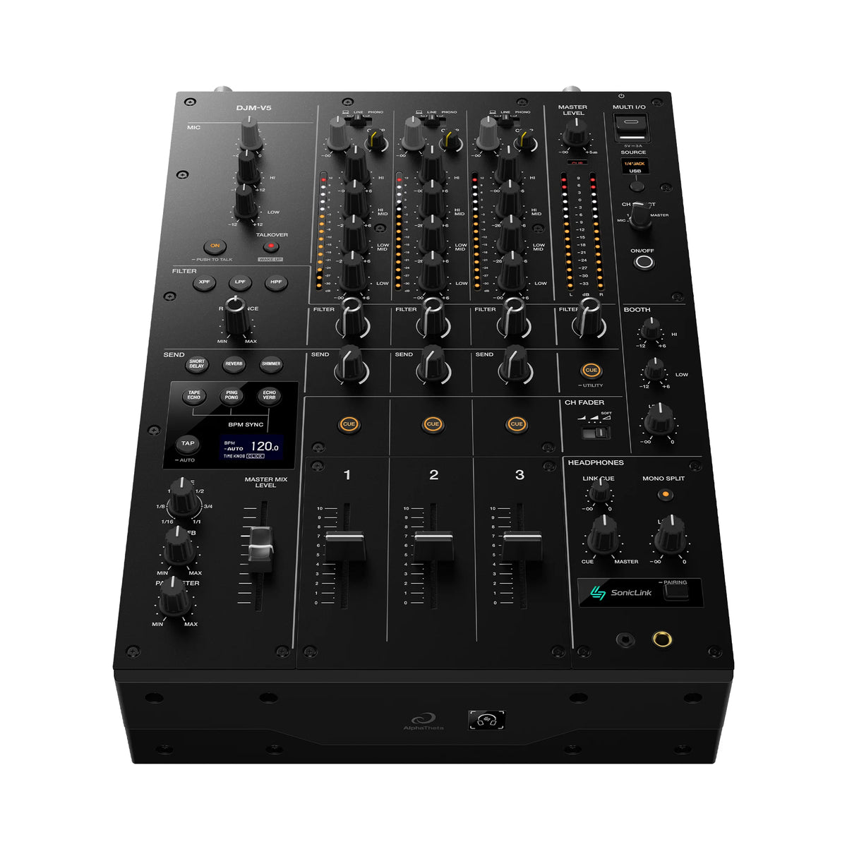 AlphaTheta DJM-V5 Mezclador DJ profesional 3 canales SonicLink
