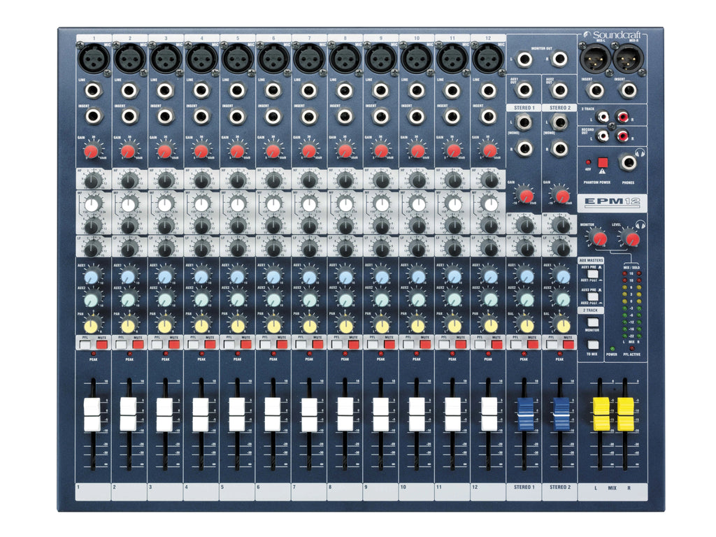 Soundcraft EPM12 Consola análoga de 12 canales con preamplificadores GB30