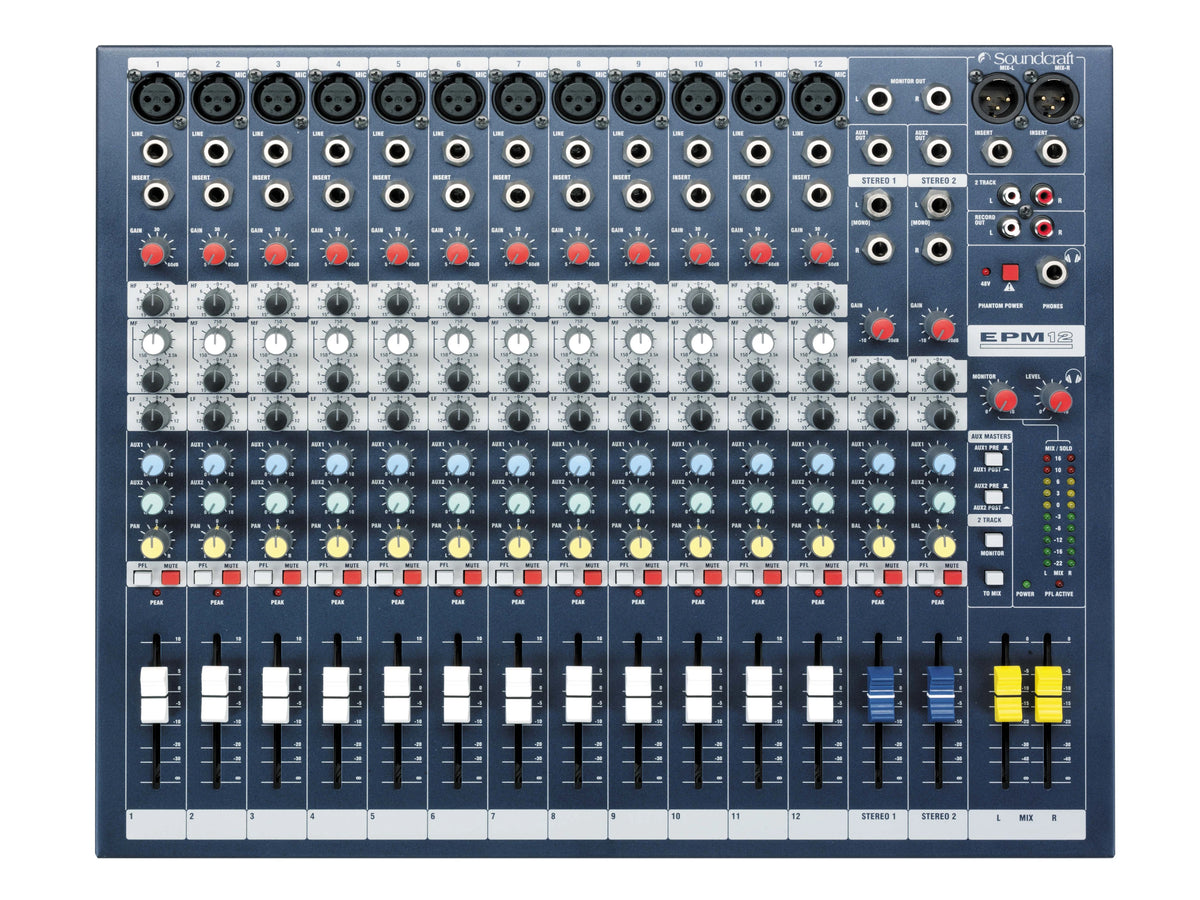 Soundcraft EPM12 Consola análoga de 12 canales con preamplificadores GB30