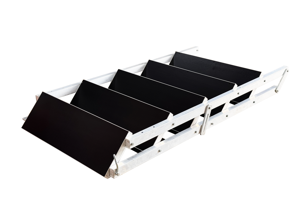 Vento Escalera con pasamanos en aluminio para tarima