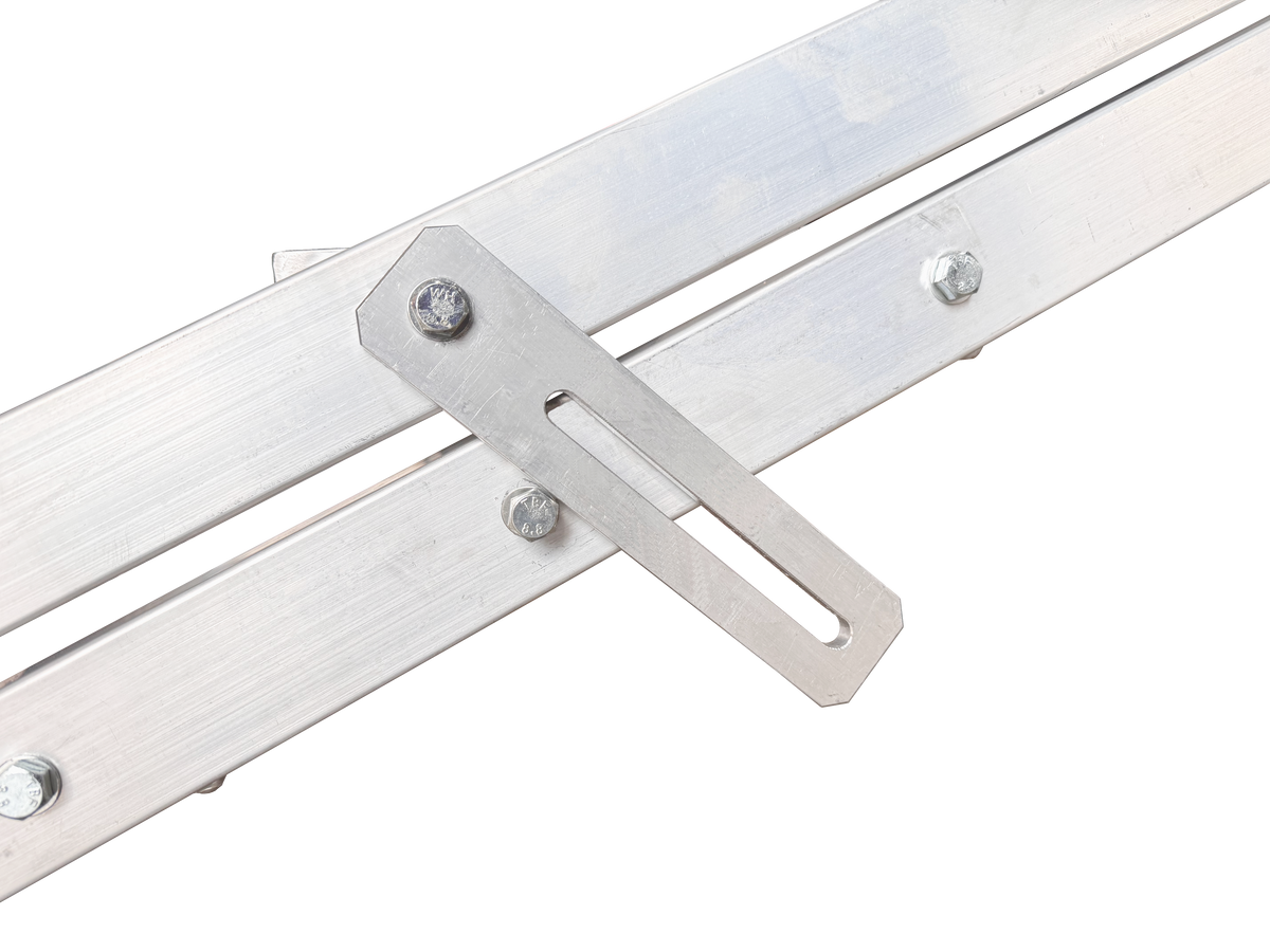 Vento Escalera con pasamanos en aluminio para tarima