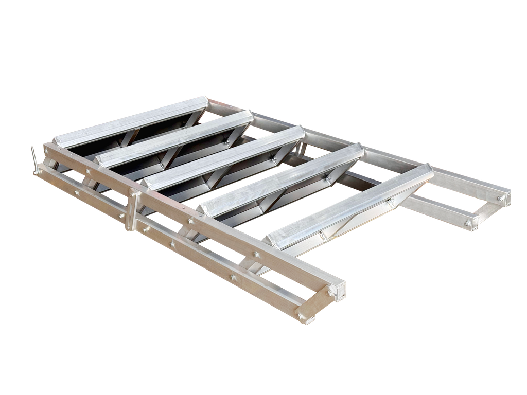 Vento Escalera con pasamanos en aluminio para tarima