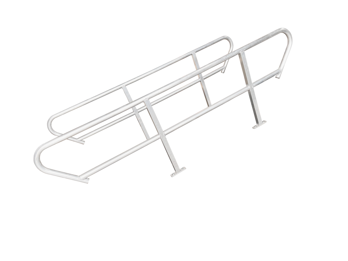 Vento Escalera con pasamanos en aluminio para tarima