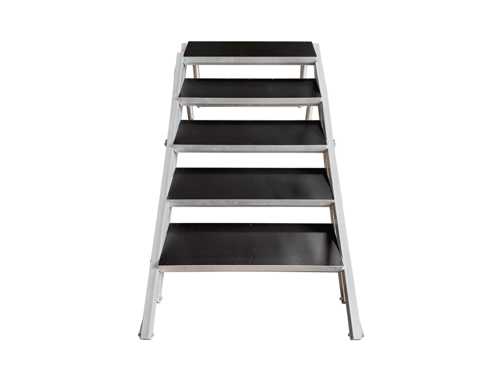 Vento Escalera con pasamanos en aluminio para tarima