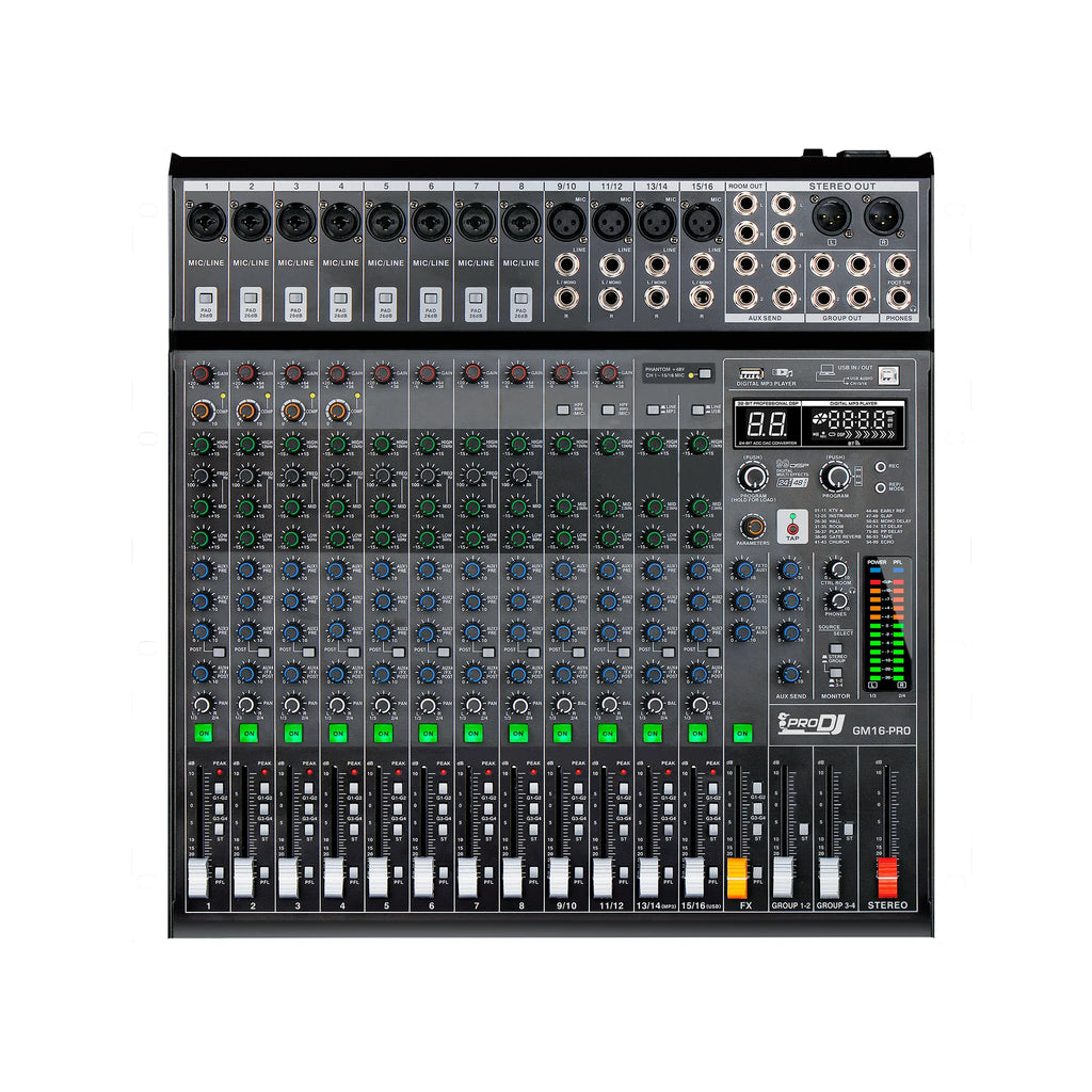 Pro DJ GM16-PRO Consola análoga con USB y Bluetooth