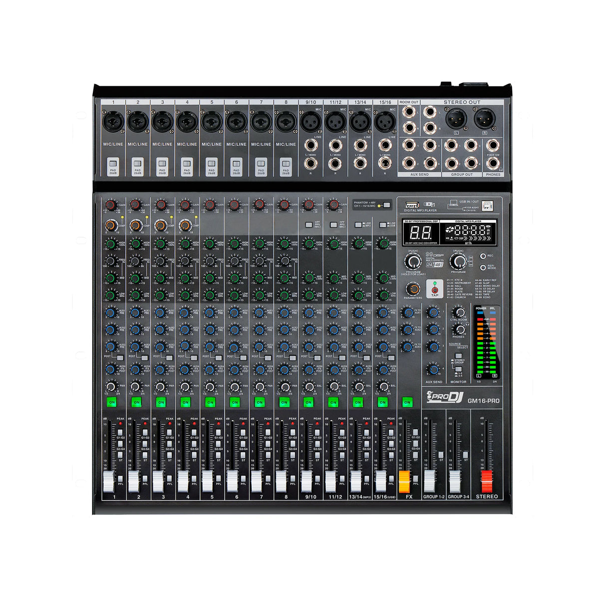 Pro DJ GM16-PRO Consola análoga con USB y Bluetooth