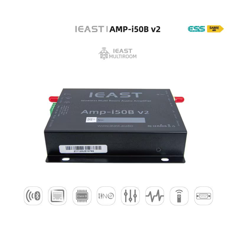 iEAST AMP-i50B V2 Amplificador multiroom WiFi Bluetooth 2 x 50 W de pared