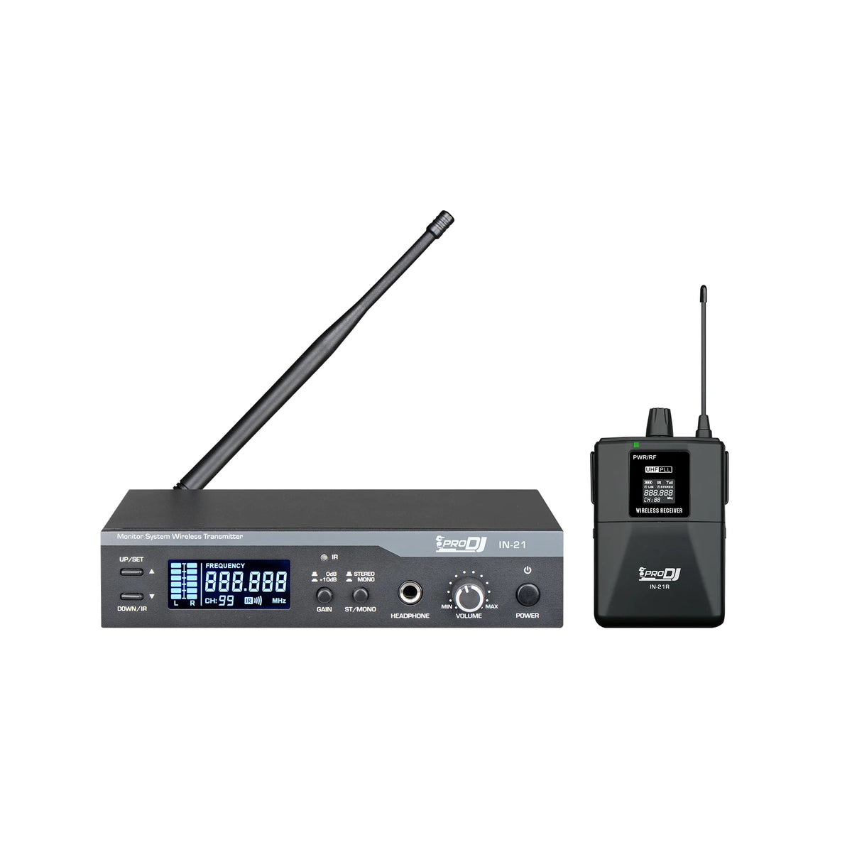 Pro DJ IN-21 Transmisor inalámbrico IN EAR UHF PLL