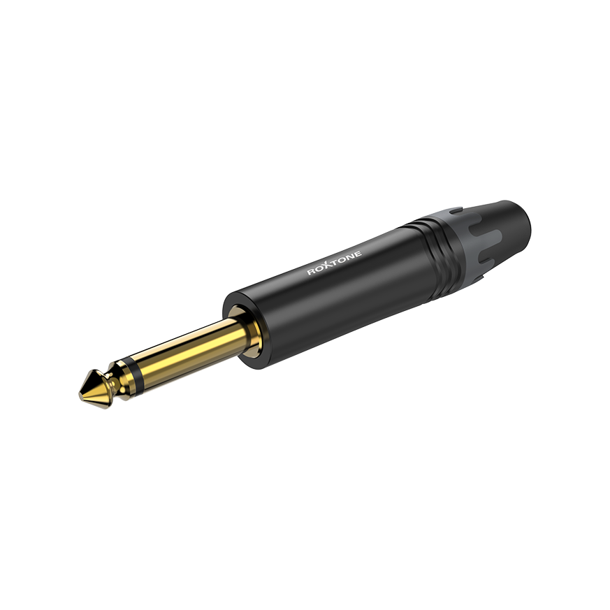 Roxtone J2BG Plug mono 6.3 mm negro y dorado
