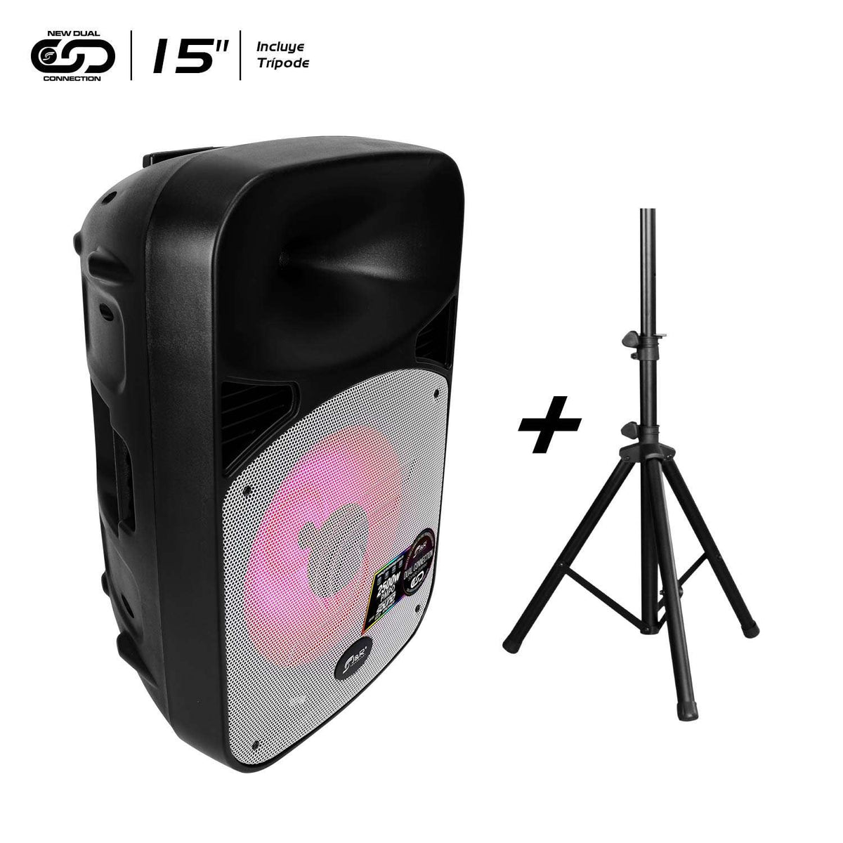 J&R J5181 Cabina activa 15" 170 W RMS con trípode y control remoto