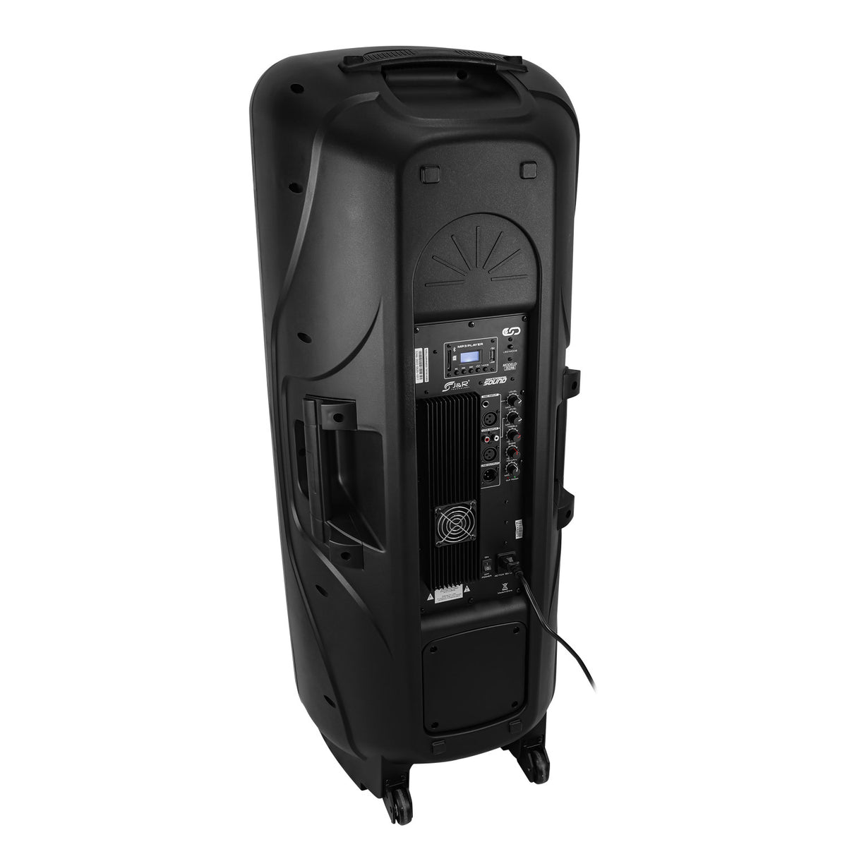 J&R J5246 Cabina activa doble 15" con luces RGB, ruedas y Bluetooth