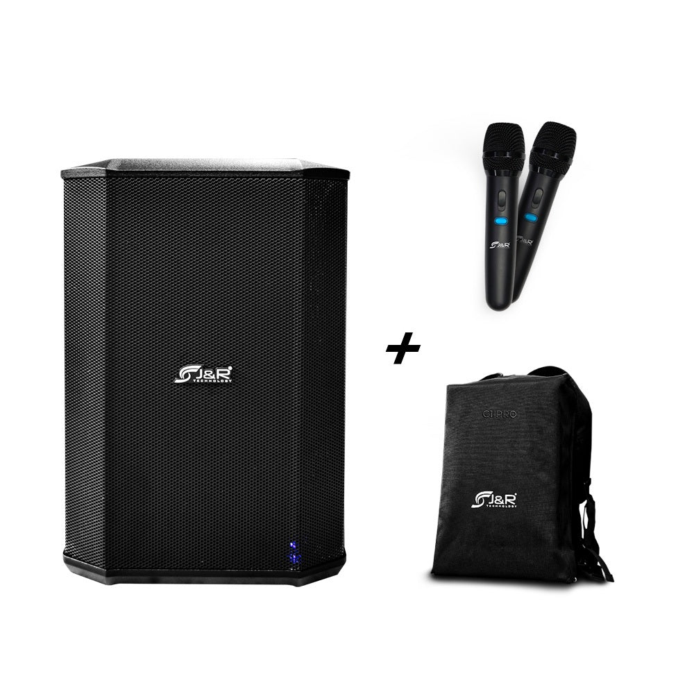 J&R C1 Pro Cabina recargable 8" Bluetooth + Mic + Morral
