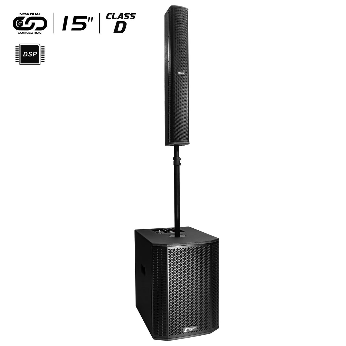 J&R J5258 Wooden X Sistema array activo 15" 600 W RMS con DSP