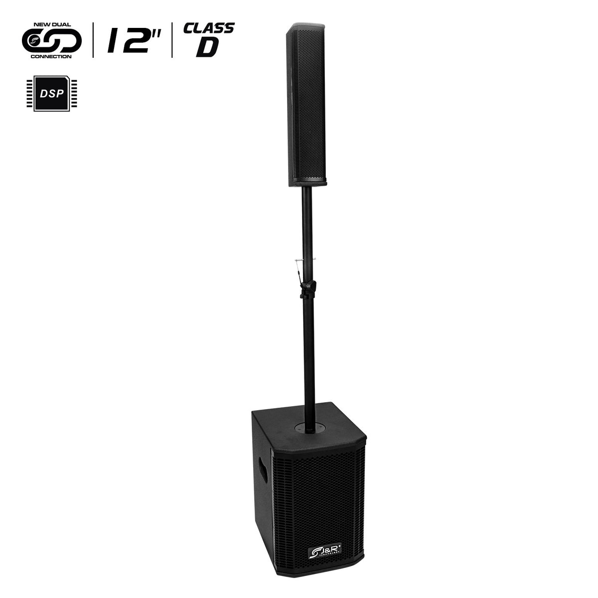 J&R J5262 Wooden X Array activo 12" 500 W negro con DSP Turbo
