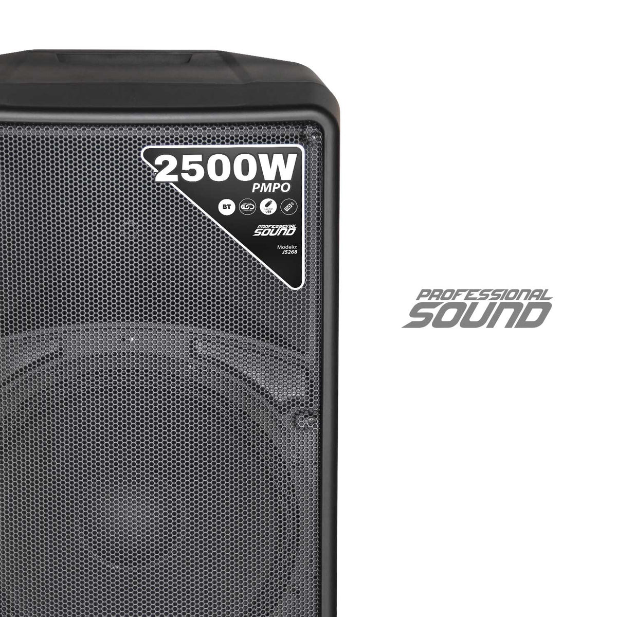 J&R J5268 Cabina activa 12" con Bluetooth 5.0, panel MP3 y control remoto