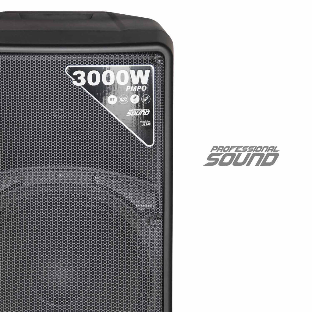J&R J5269 Cabina activa 15" con trípode, Bluetooth 5.0 y control remoto