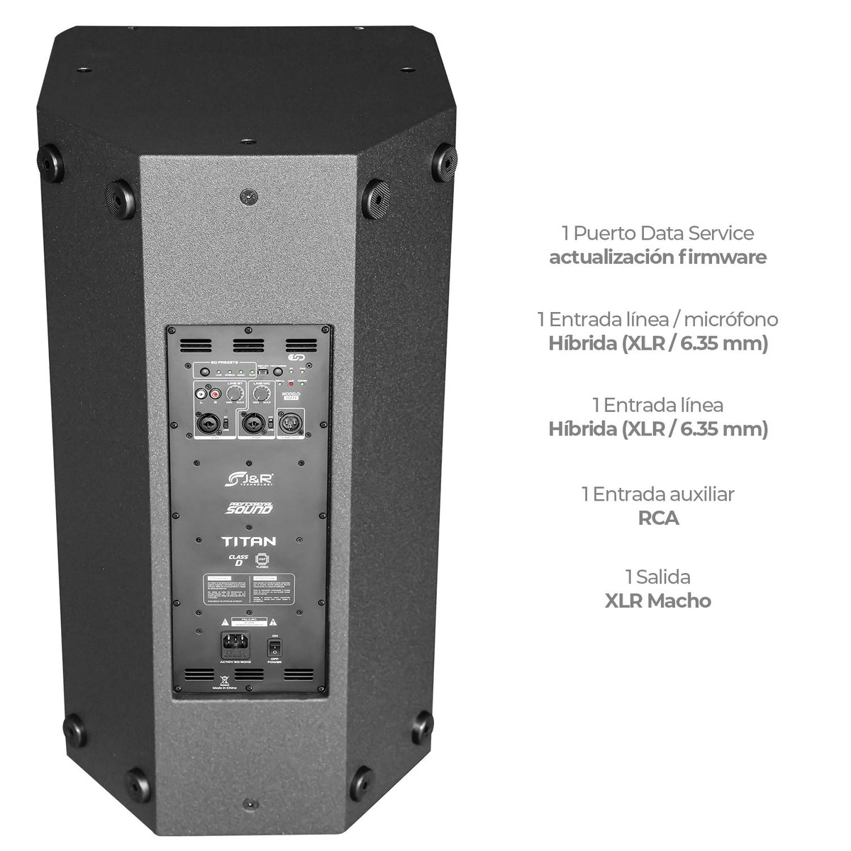 J&R J5271 Titan Cabina activa 15" 550 W RMS biamplificada en abedul