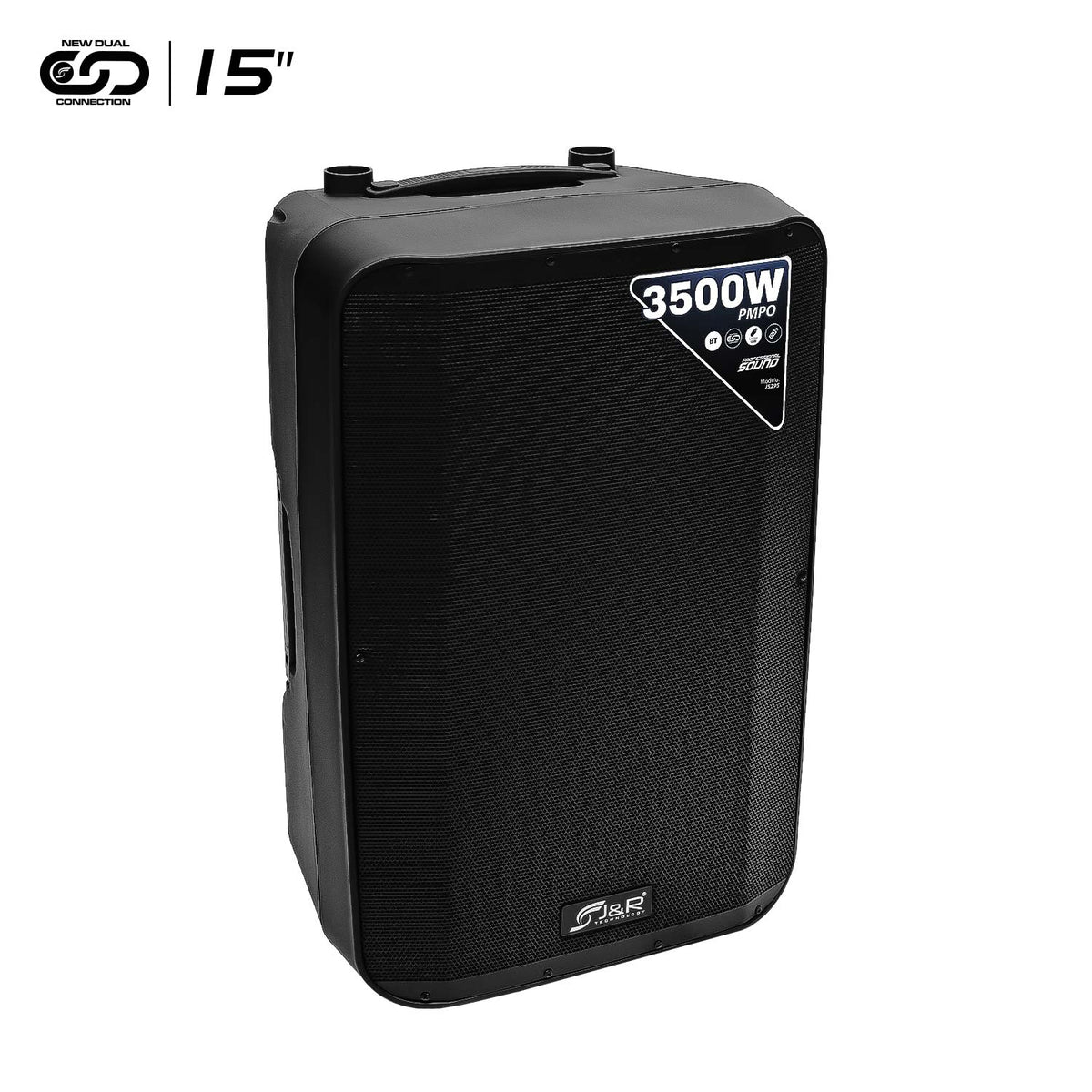 J&R J5295 Cabina activa 15" 250 W con Bluetooth TWS y panel MP3