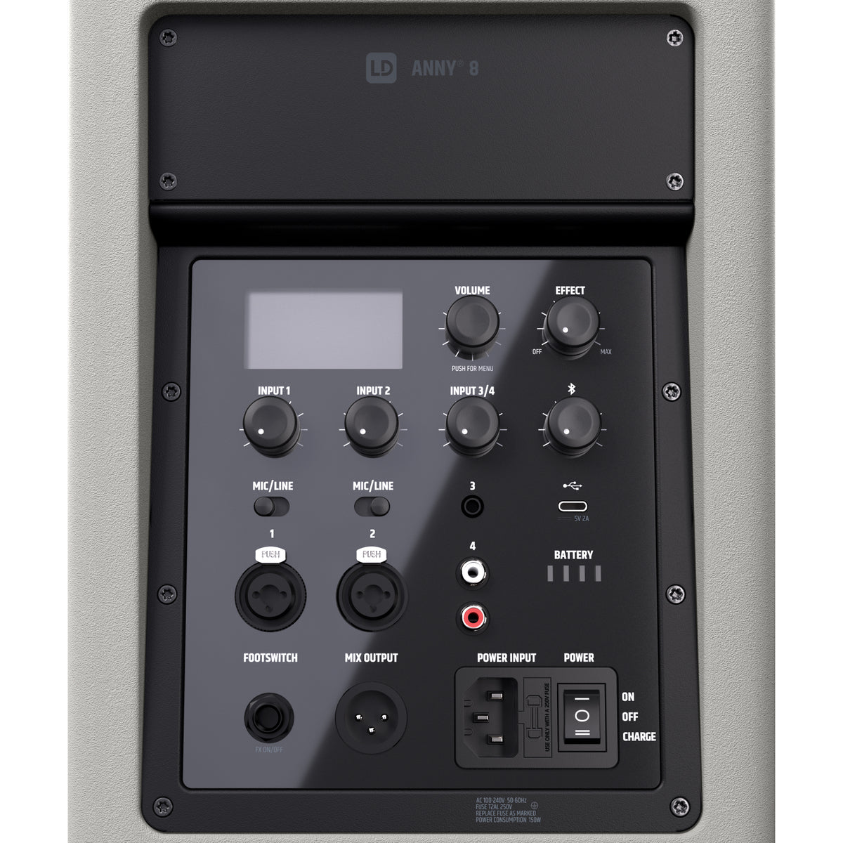 LD Systems ANNY 8 G Parlante recargable Bluetooth gris con mezclador