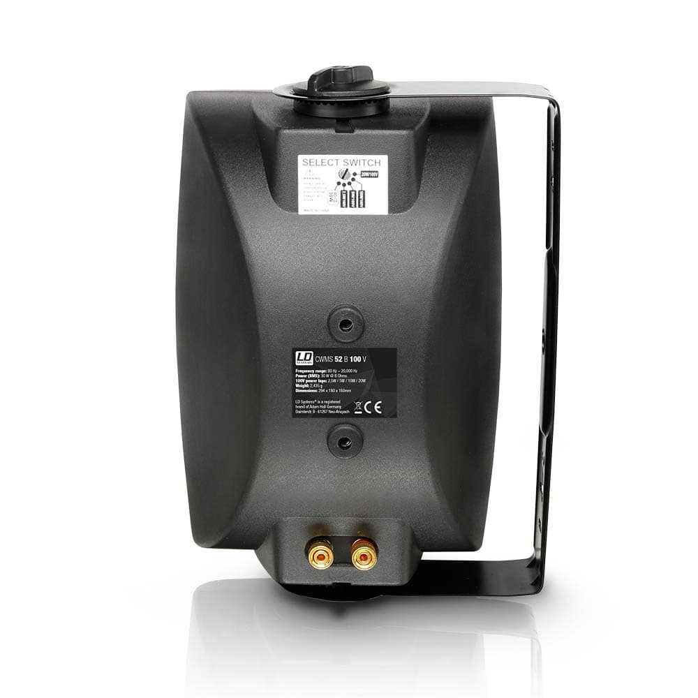 LD Systems CWMS 52 B 100 V Parlante de pared 5.25" 2 vías 100 V negro (par)