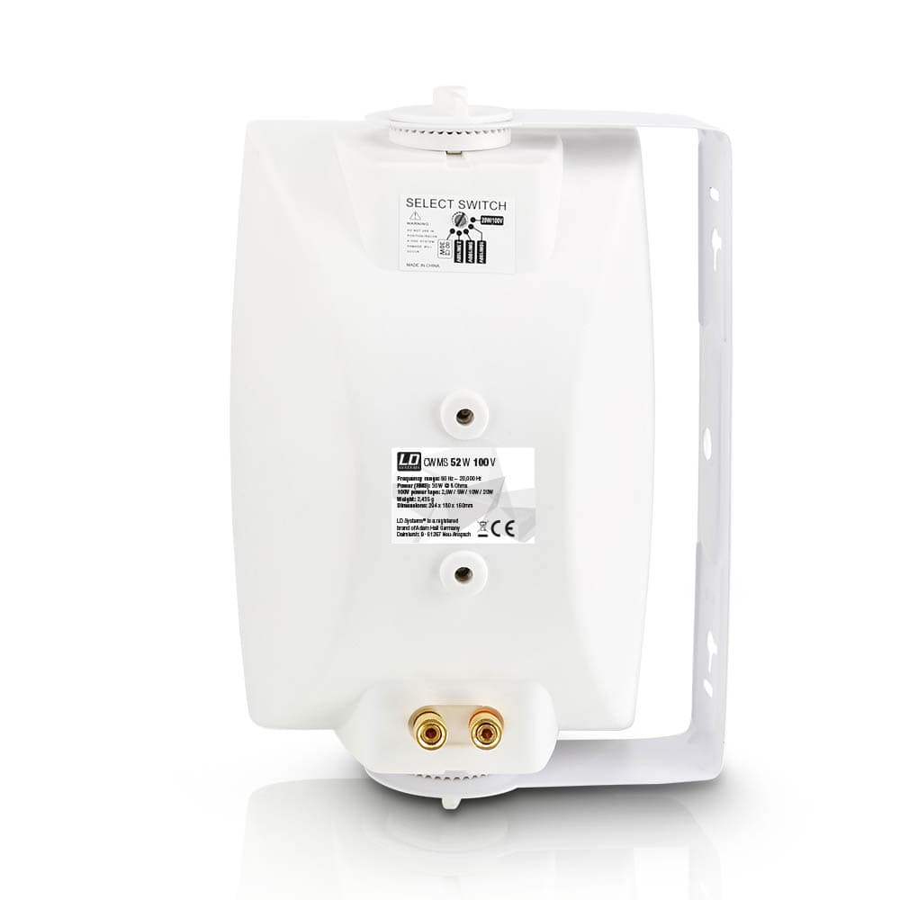 LD Systems CWMS 52 W 100 V Parlante de pared 5.25" 2 vías 100 V blanco (par)