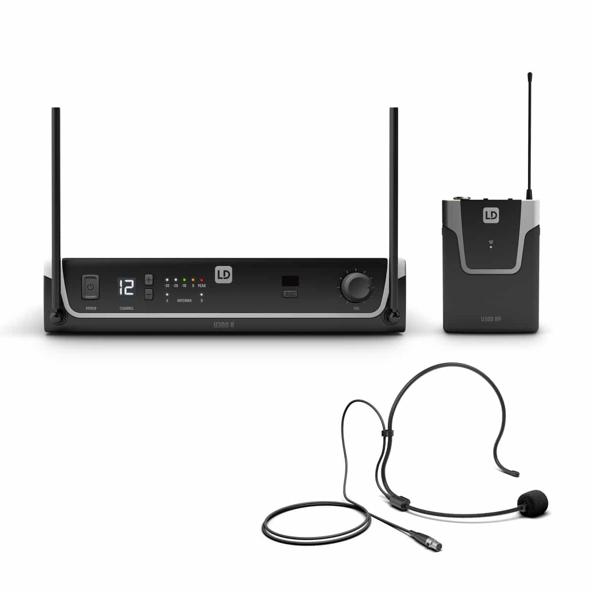 LD Systems U305 BPH Sistema inalámbrico con petaca y micrófono de diadema 584-608 MHz